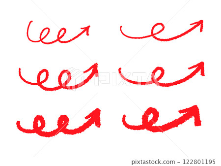 Pen handwritten arrow set_red 122801195