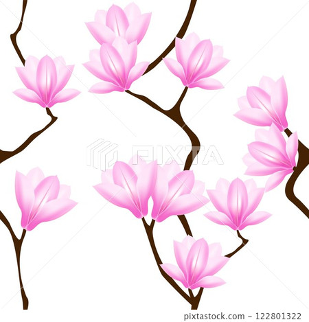 Seamless pattern with magnolia flowers. 122801322