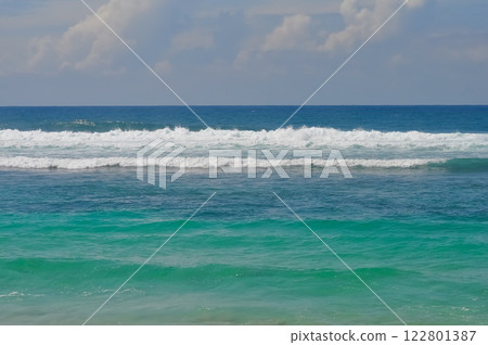 Melasti Beach is beautiful with white sand and blue sea water Melasti Beach is beautiful with white sand and blue sea water 122801387