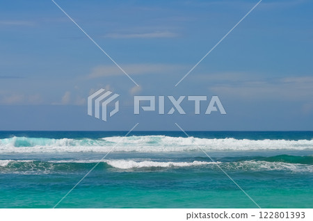 Melasti Beach is beautiful with white sand and blue sea water Melasti Beach is beautiful with white sand and blue sea water 122801393