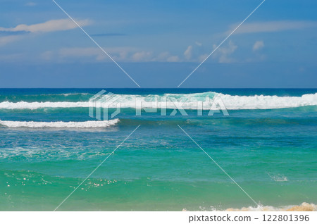 Melasti Beach is beautiful with white sand and blue sea water 122801396