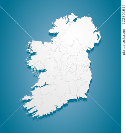 Creative map country Ireland divided on regions Creative map country Ireland divided on regions 122801655