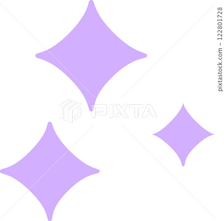Purple sparkles shining on a white background creating a magical effect, ideal for projects related to magic, fantasy, celebrations, and fairy tales 122801728