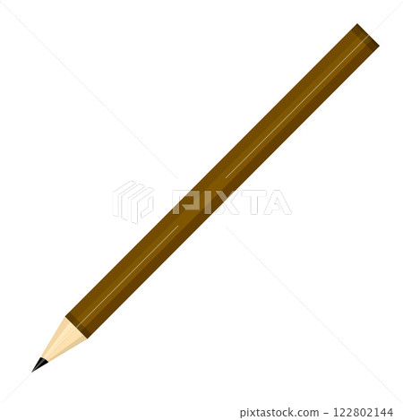 Brown Wooden Pencil Illustration for Writing or Sketching Brown Wooden Pencil Illustration for Writing or Sketching 122802144