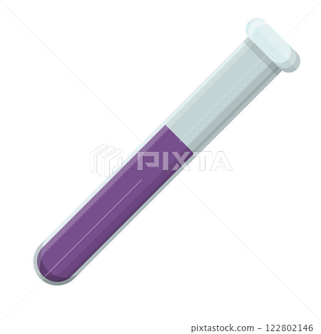 Purple Liquid in Transparent Test Tube for Laboratory or Scientific Use Purple Liquid in Transparent Test Tube for Laboratory or Scientific Use 122802146
