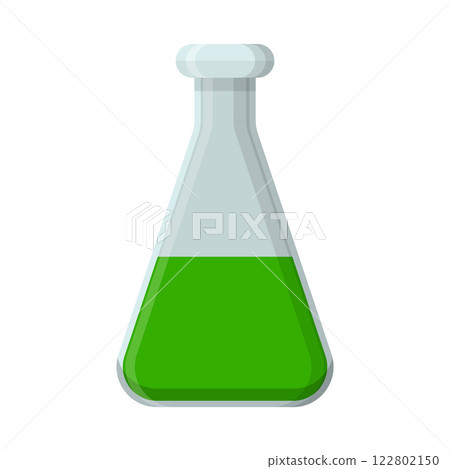 Laboratory Flask with Green Liquid for Science and Research Experiments Laboratory Flask with Green Liquid for Science and Research Experiments 122802150