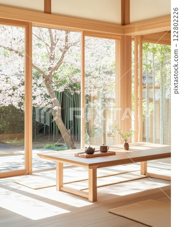 Bright and spacious large window offering stunning views and natural light for modern interiors Bright and spacious large window offering stunning views and natural light for modern interiors 122802226