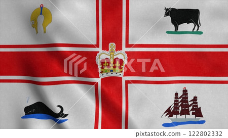 Flag of the city of Melbourne in the state of Australia. 3d illustration 122802332