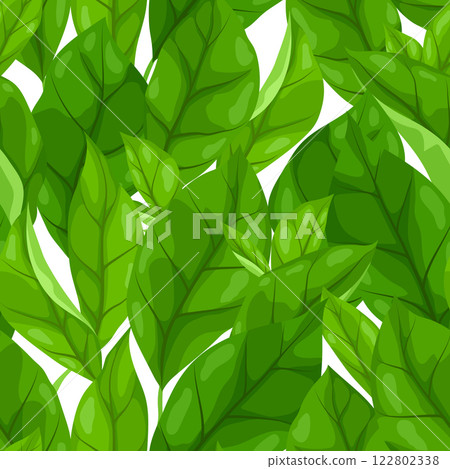 Pattern with leaves. Spring or summer stylized foliage. 122802338