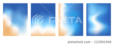 Blur beach gradient background . Gradation blue and orange beige background. Abstract backdrop sea water and sand. Ocean exotic wave. Vector tropical summer calm cover illustration. Blur beach gradient background . Gradation blue and orange beige background. Abstract backdrop sea water and sand. Ocean exotic wave. Vector tropical summer calm cover illustration. 122802408