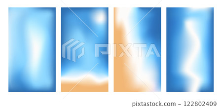 Blur beach gradient background . Gradation blue and orange beige background. Abstract backdrop sea water and sand. Ocean exotic wave. Vector tropical summer calm cover illustration. Blur beach gradient background . Gradation blue and orange beige background. Abstract backdrop sea water and sand. Ocean exotic wave. Vector tropical summer calm cover illustration. 122802409
