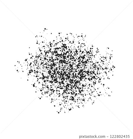 Collage grunge textured spray blob element . Dirty torn design shape by chalk or pencil isolated on white background. Grunge monochrome style painted decorative shape. Vector hand drawn illustration 122802435