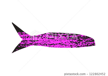 Simple fish. Sardine textured element. Salmon or anchovy silhouettes. Undersea animal. Vector hand drawn cutout collage illustration isolated on white background Simple fish. Sardine textured element. Salmon or anchovy silhouettes. Undersea animal. Vector hand drawn cutout collage illustration isolated on white background 122802452