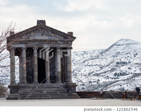 Garni Temple in mountains in Armenia in winter Garni Temple in mountains in Armenia in winter 122802546