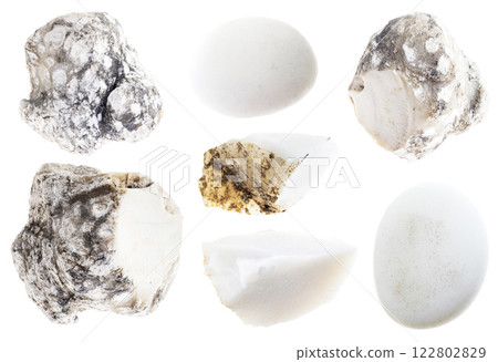 natural specimens of uncut cacholong rocks cutout natural specimens of uncut cacholong rocks cutout 122802829