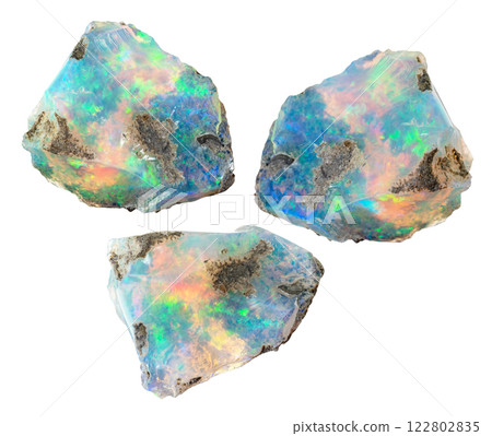 specimens of uncut ethiopian opal rocks cutout specimens of uncut ethiopian opal rocks cutout 122802835
