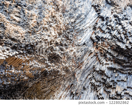 rock surface from basalt columns in Garni Gorge 122802862