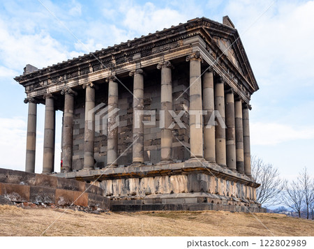 ancient hellenistic Garni Temple Armenia in winter ancient hellenistic Garni Temple Armenia in winter 122802989