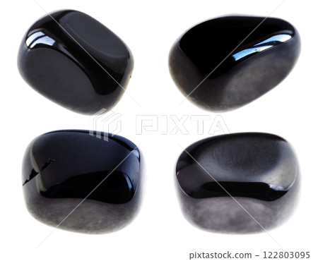 natural specimens of uncut black onyx rocks cutout natural specimens of uncut black onyx rocks cutout 122803095
