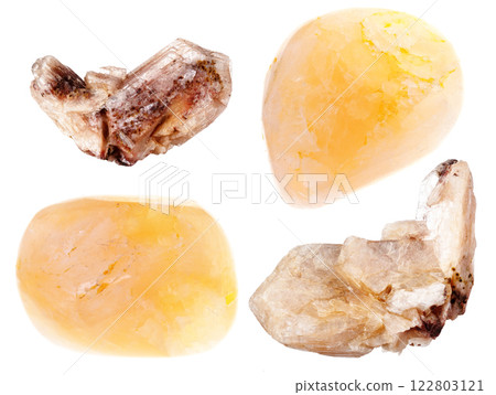 natural specimens of uncut stilbite rocks cutout 122803121