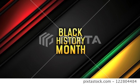 Black History Month concept with colored lines and text for background 122804484