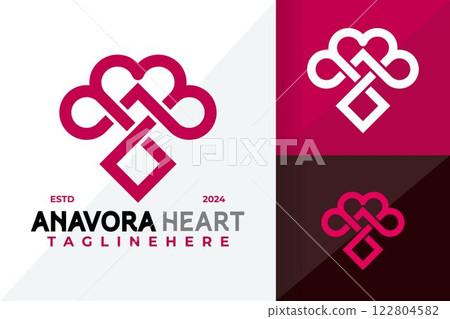 Letter A Heart Elegant Logo Icon Vector Design Illustration Letter A Heart Elegant Logo Icon Vector Design Illustration 122804582