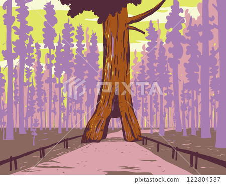 Mariposa Grove of Giant Sequoias Yosemite National Park California WPA Poster Art Mariposa Grove of Giant Sequoias Yosemite National Park California WPA Poster Art 122804587