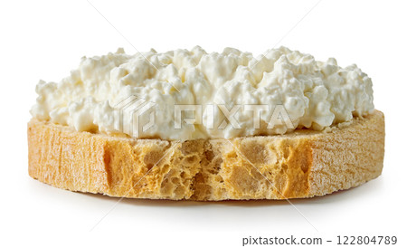 bread slice with cottage cheese bread slice with cottage cheese 122804789