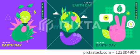 Set conceptual cards for Earth Day 122804904