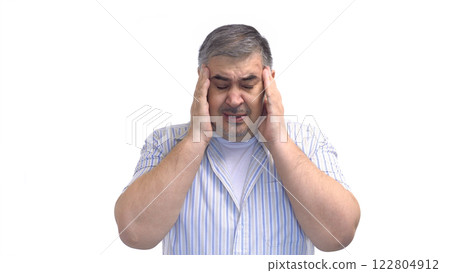 Tired Man Rubbing His Temple 122804912
