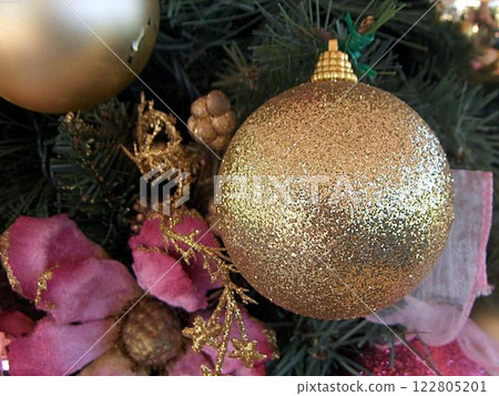 Christmas Ornament on Evergreen Tree 122805201