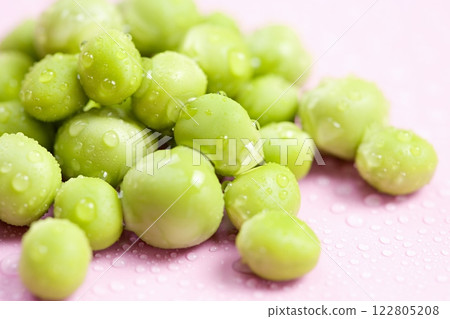 Fresh Green Peas Close-Up Background 122805208