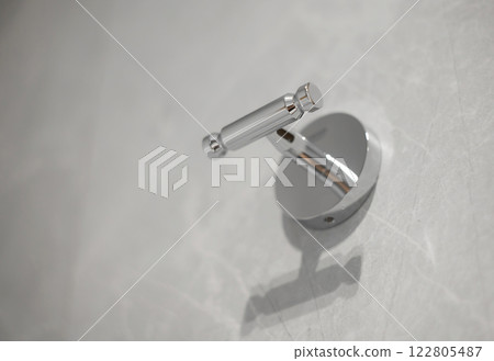 Empty towel holder in bathroom. 122805487
