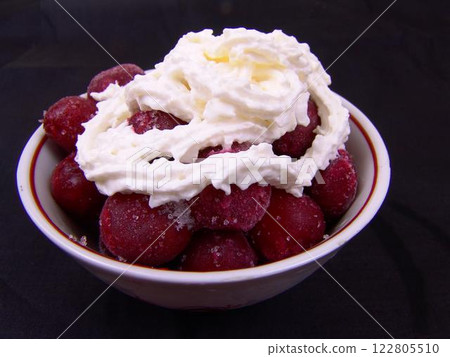 Berry Fruit Sundae Recipe with Tableware and Fresh Ingredients Berry Fruit Sundae Recipe with Tableware and Fresh Ingredients 122805510