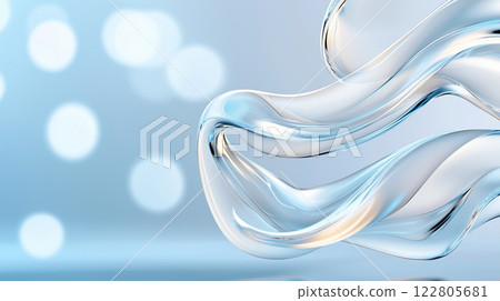 Visualisation of flowing transparent liquid waves on blurred abstract business background Visualisation of flowing transparent liquid waves on blurred abstract business background 122805681