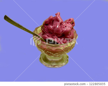 Gelato Dessert with Tableware and Ingredients Gelato Dessert with Tableware and Ingredients 122805835