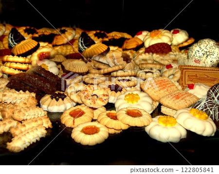 Baked Goods and Ingredients for Sweet Recipes 122805841
