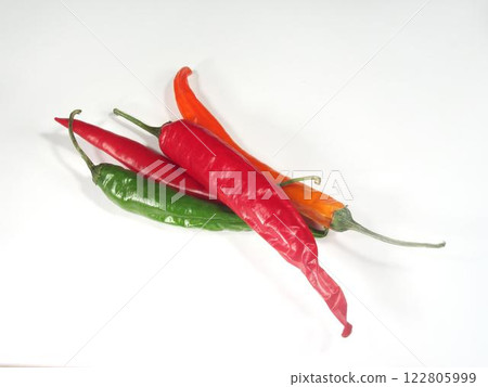Vibrant Collection of Various Chili Peppers: Bird's Eye Chili, Cayenne, and More 122805999