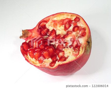 Close-Up of Pomegranate Halves with Juicy Seeds 122806014
