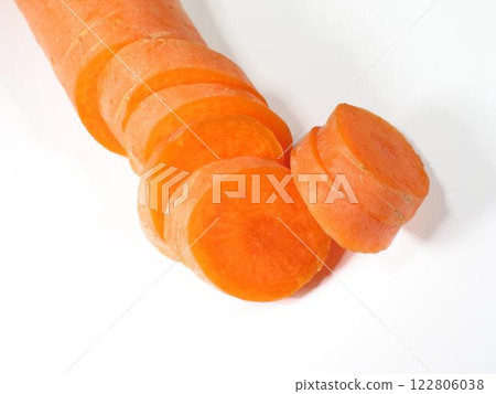 Sliced Carrot on White Background Sliced Carrot on White Background 122806038