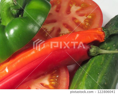 Fresh Green Plum Tomatoes: Natural Ingredients for Healthy Recipes and Dishes 122806041