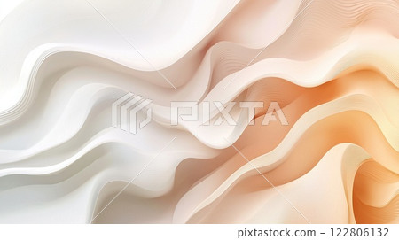 Textured waves create a soothing visual effect in soft shades of white and orange 122806132