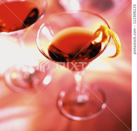 Martini Rosso on Black Background 122806220