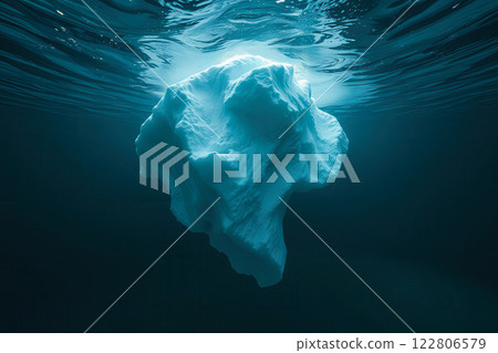 The environment of planet Earth is warming and the ice sheets are melting. Climate change global warming conceptual theme. Generated AI 122806579
