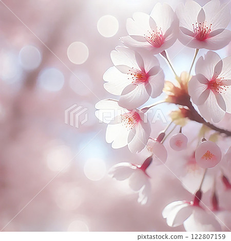 Fantastic cherry blossoms - soft spring light and pink petals 122807159