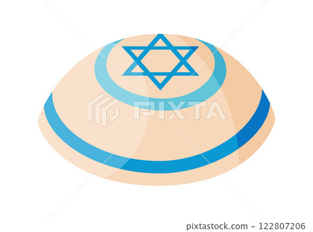 Jewish religion headwear Kippah. Hand drawn trendy flat style isolated icon 122807206