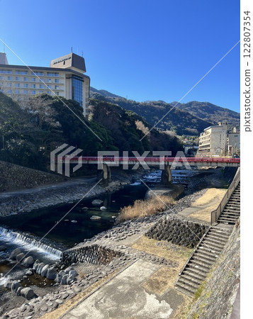 Hayakawa River flowing through Hakone Yumoto 122807354