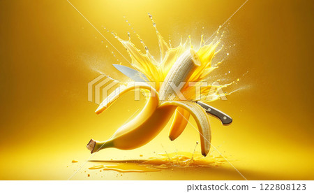 Banana splash juicy feeling 01 "AI generated image" 122808123