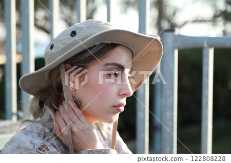 Soldier Resting With Some Neck Pain 122808228