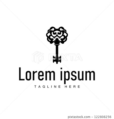 home security symbol design with key logo concept with retro vintage model simple illustration of symbol template home security symbol design with key logo concept with retro vintage model simple illustration of symbol template 122808256